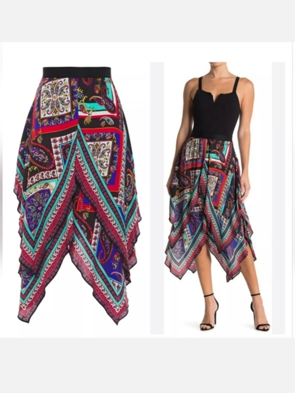 Alice + Olivia Maura  Handkerchief Skirt Size  0 NWOT